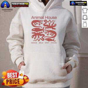 Cute animal house hoodie featuring vibrant colors and a fun dance design, perfect for cozy and stylish home wear.