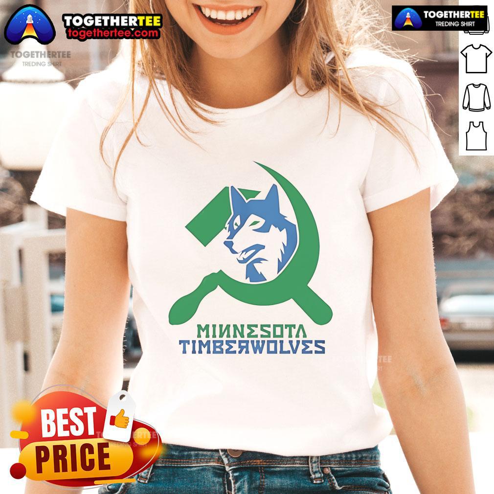 Nice Communist Minnesota Timberwolves ladies tee featuring vibrant team colors and stylish design for female fans.