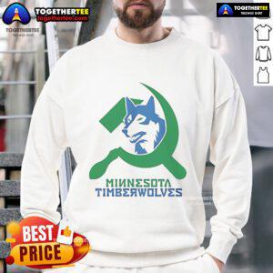 Cozy Nice Communist Minnesota Timberwolves sweatshirt featuring bold graphics, perfect for fans and casual wear.