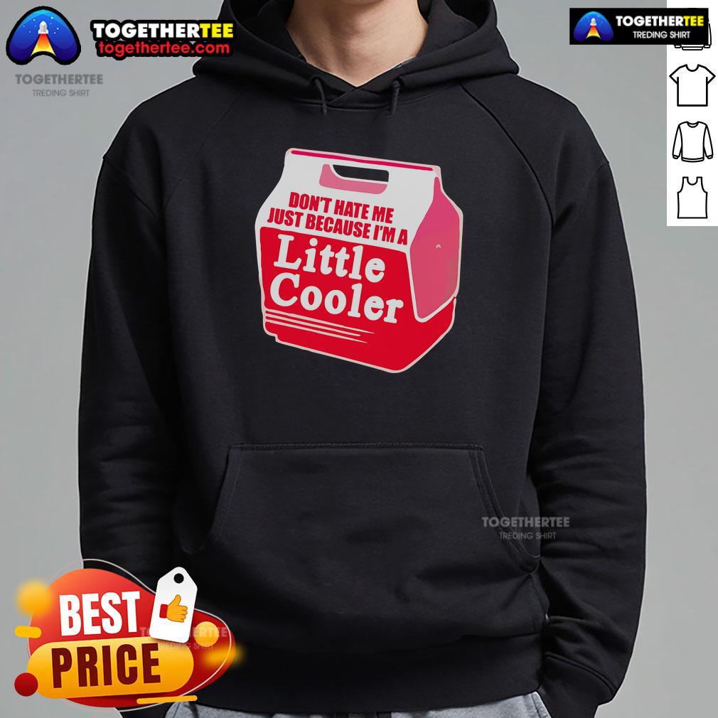 Alt Text: Cool hoodie featuring 'Don't Hate Me Because I'm a Little Cooler' design, perfect for casual wear and unique style.