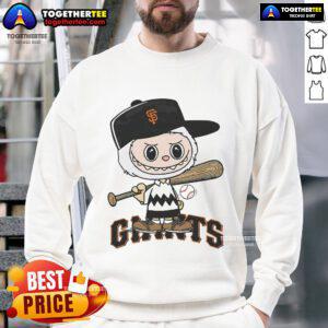Alt Text: Nice Labubu Charlie Brown San Francisco Giants sweatshirt featuring vibrant colors and playful design, perfect for fans.
