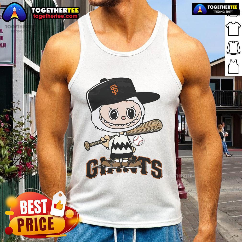 Nice Labubu Charlie Brown San Francisco Giants tank top featuring vibrant graphics and a playful design for fans.