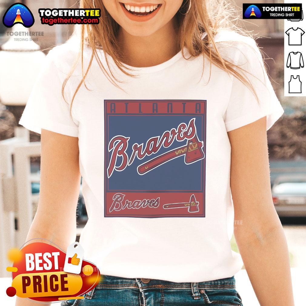 Vintage 1997 Atlanta Braves ladies tee featuring Nice Pro Player logo, perfect for baseball fans and collectors.