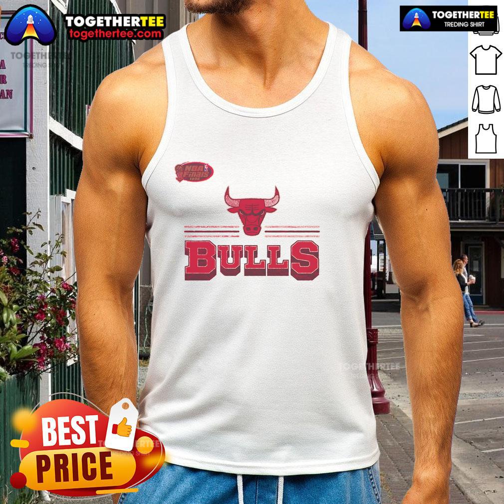 Nice red Chicago Bulls fan banner tank top featuring bold team logo, perfect for game days and sports enthusiasts.