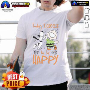 Nice Snoopy Today I Choose To Be Happy T-Shirt featuring a cheerful Snoopy graphic, perfect for uplifting casual wear.