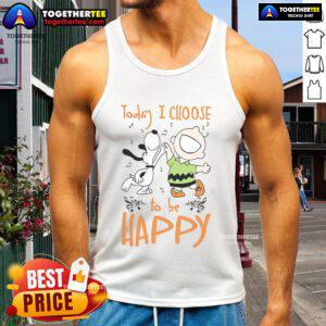 Nice Snoopy Today I Choose to Be Happy tank top featuring a cheerful Snoopy graphic, perfect for casual wear.