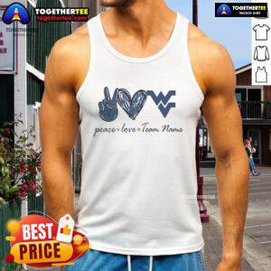 Stylish Nice West Virginia Mountaineers peace love tank top for fans, perfect for game days and casual wear.