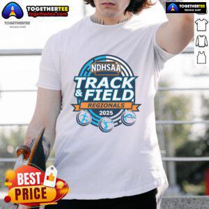 2025 Ndhsaa Class B Southwest Region Track & Field logo T-shirt featuring vibrant design and athletic fit.