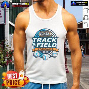 Official 2025 NDHSAA Class B Southwest Region Track & Field logo tank top featuring vibrant design and athletic fit.
