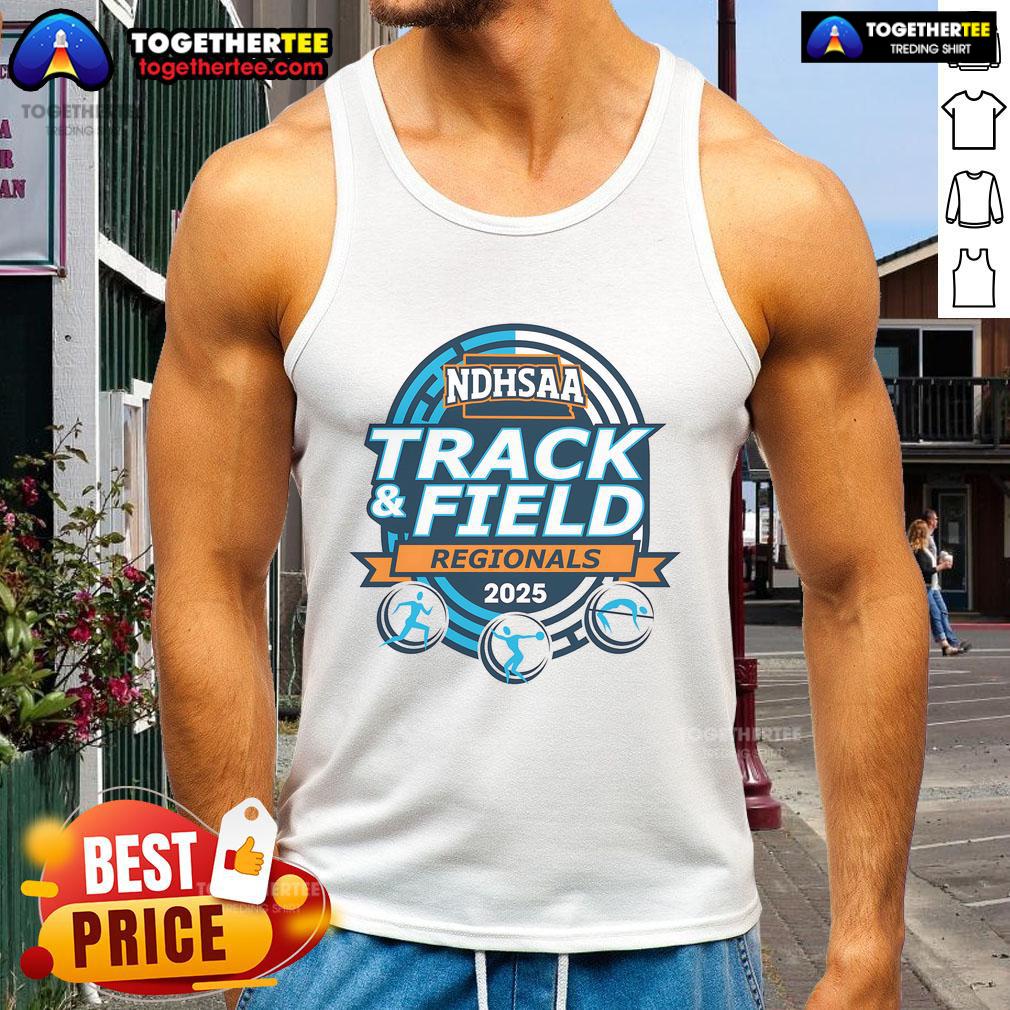 Official 2025 NDHSAA Class B Southwest Region Track & Field logo tank top featuring vibrant design and athletic fit.