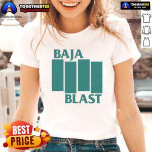 Official Baja Flag Ladies Tee featuring vibrant colors and stylish design, perfect for Baja enthusiasts and casual wear.