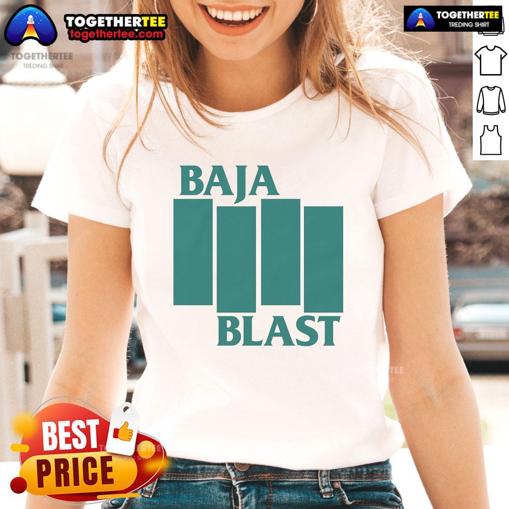 Official Baja Flag Ladies Tee featuring vibrant colors and stylish design, perfect for Baja enthusiasts and casual wear.