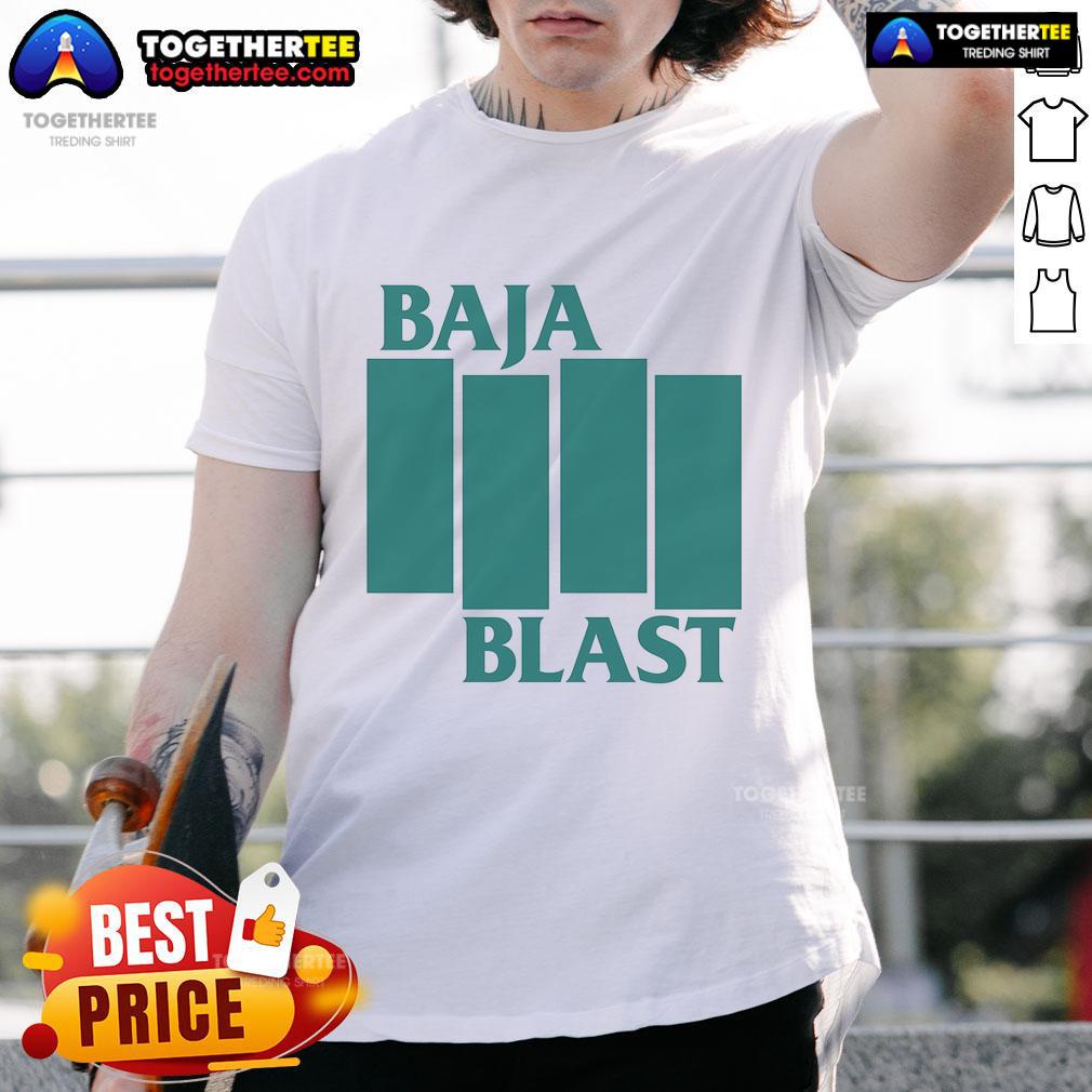 Official Baja Flag T-Shirt featuring vibrant colors and bold design, perfect for Baja enthusiasts and beach lovers.