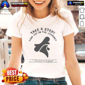 Official Brodo Take A Step Find Joy In The Journey Ladies Tee featuring a stylish design and comfortable fit for women.