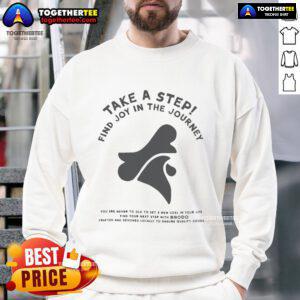 Official Brodo sweatshirt featuring 'Take A Step, Find Joy In The Journey' design, perfect for cozy casual wear.