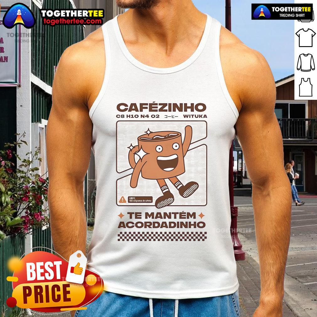 Official Cafezinho Te Mantem Acordadinho Wituka Tank Top featuring vibrant design, perfect for casual wear.