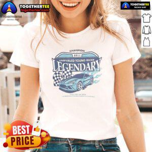 Official Champion 2011 Unrivaled Young Racer Legendary Ladies Tee, showcasing a stylish design for female racing enthusiasts.