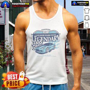 Alt Text: Official Champion 2011 Unrivaled Young Racer Legendary Tank Top in vibrant colors, showcasing a unique racing design.