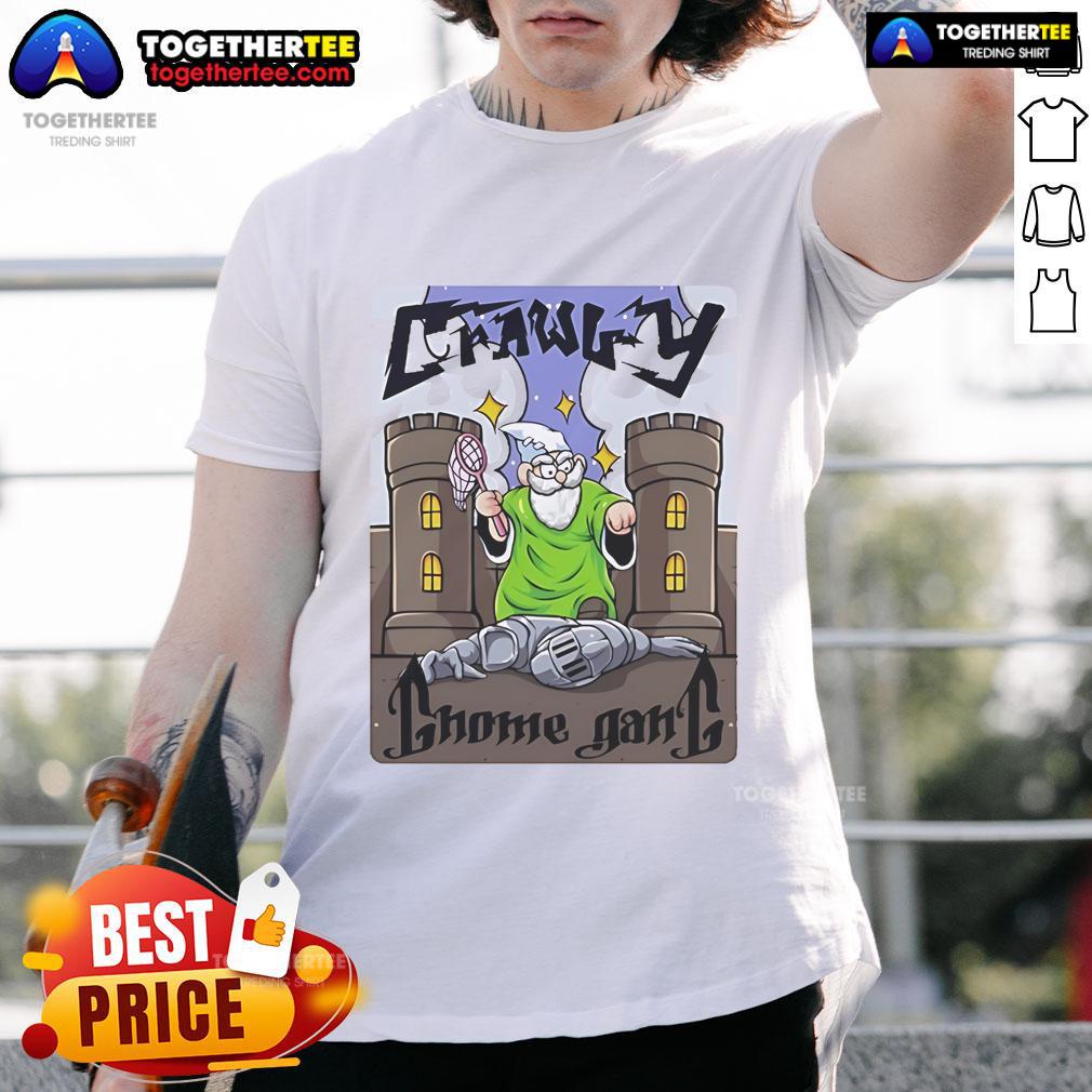 Official Crawly Gnome Gang T-Shirt featuring vibrant gnome graphics and a stylish design for fans and collectors.