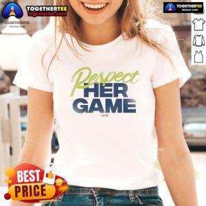Official Dallas Wings Respect Her Game Ladies Tee showcasing team pride and empowering women in sports.