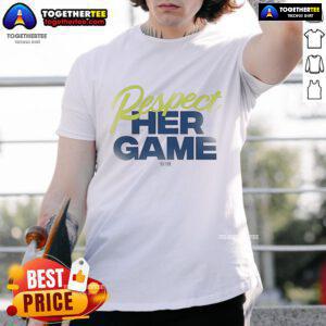Alt Text: Official Dallas Wings Respect Her Game T-Shirt showcasing team logo and empowering message for women's sports.