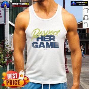 Alt Text: Official Dallas Wings Respect Her Game tank top featuring team colors and logo, perfect for fans and sports enthusiasts.