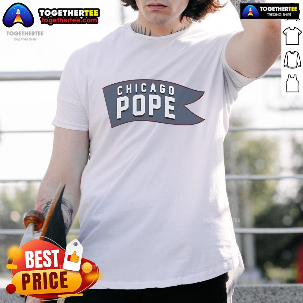 Alt Text: Official Flag Chicago Pope XIV T-Shirt featuring vibrant colors and unique design, perfect for fans and collectors.
