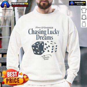Cozy Official Game of Chance Chasing Lucky Dreams sweatshirt featuring a unique design, perfect for luck enthusiasts.