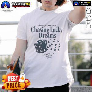 Official Game Of Chance Chasing Lucky Dreams T-Shirt featuring a vibrant design and inspiring message about destiny.