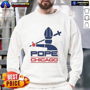 Official Harebrained Chicago Pope Sweatshirt in black with vibrant graphic design, perfect for casual streetwear.