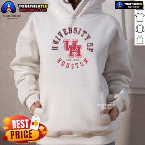 Official Houston Cougars Circle Vintage Hoodie in red, featuring a classic logo design, perfect for fans and alumni.