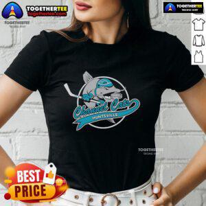 Alt Text: Official Huntsville Channel Cats ladies tee featuring team logo and stylish design for fans of all ages.