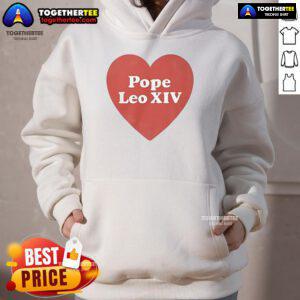 Official I Heart Love Pope Leo XIV Hoodie featuring a stylish design and vibrant colors, perfect for fans of Pope Leo XIV.