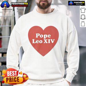 Official I Heart Love Pope Leo XIV Sweatshirt featuring vibrant design and comfortable fit for fans of Pope Leo XIV.