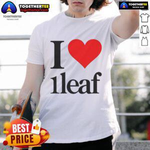 Official I Love 1Leaf T-Shirt featuring a bold heart design, perfect for fans of the 1Leaf brand and casual wear.