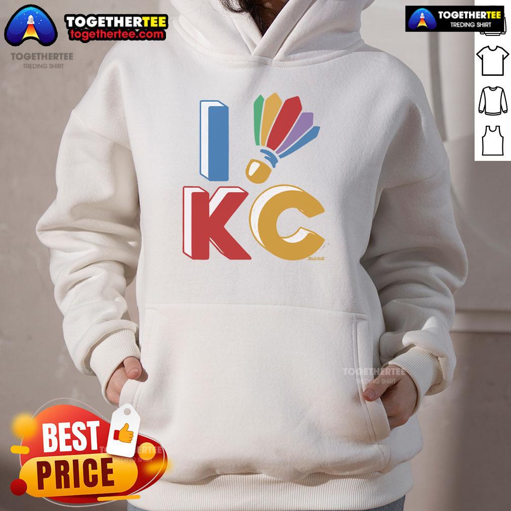 Official I Shuttlecock KC Kansas Hoodie in vibrant colors, perfect for fans and athletes in Kansas City.