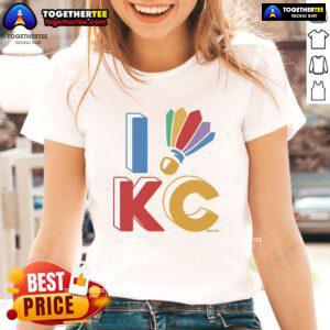 Official I Shuttlecock KC Kansas Ladies Tee featuring a stylish design and comfortable fit for fans of Kansas City.