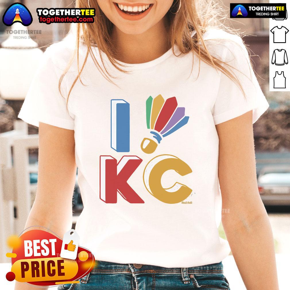 Official I Shuttlecock KC Kansas Ladies Tee featuring a stylish design and comfortable fit for fans of Kansas City.