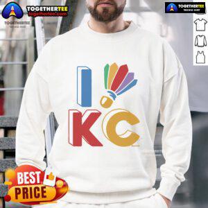 Official I Shuttlecock KC Kansas sweatshirt featuring a stylish design perfect for fans and casual wear.