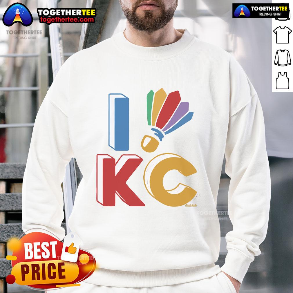 Official I Shuttlecock KC Kansas sweatshirt featuring a stylish design perfect for fans and casual wear.
