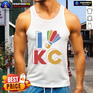 Official I Shuttlecock KC Kansas tank top featuring a stylish design perfect for badminton fans and casual wear.