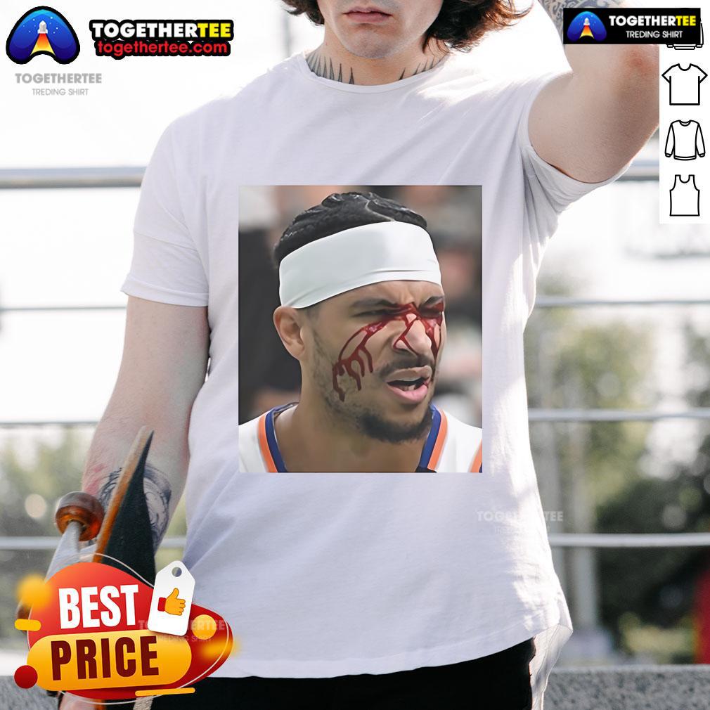 Official Josh Hart Took An Elbow To The Face T-Shirt featuring a bold graphic design and vibrant colors for fans.