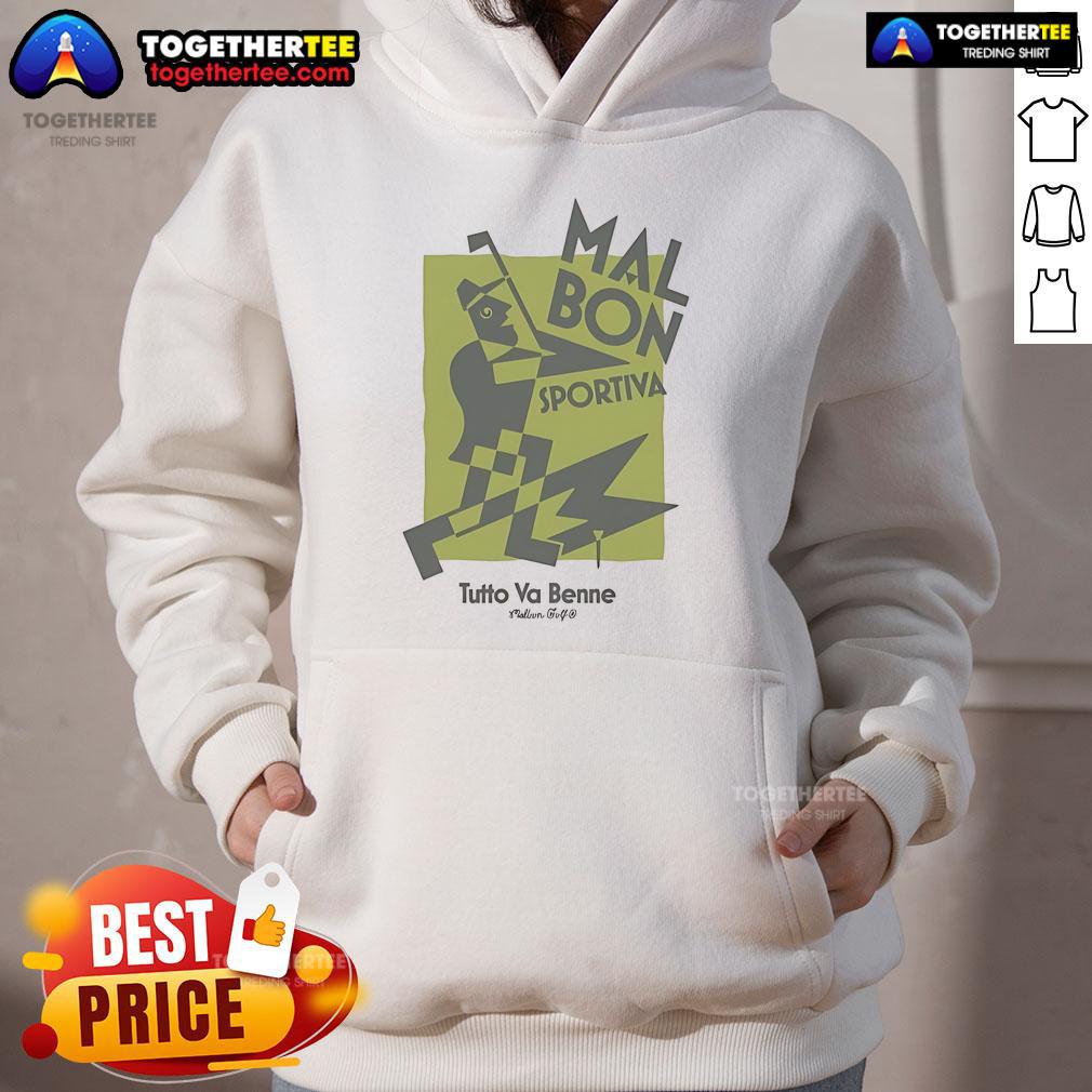 Alt Text: Official Malbon Golf Sportiva Tutto Va Benne Hoodie in stylish design, perfect for golf enthusiasts and casual wear.