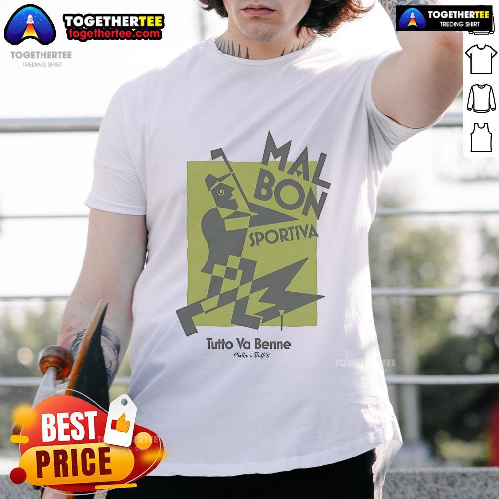 Official Malbon Golf Sportiva Tutto Va Benne T-Shirt featuring a stylish design perfect for golf enthusiasts.