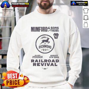 Official Mumford and Sons 2025 Railroad Revival Tour sweatshirt from their concert in Richmond, VA at Allianz Amphitheatre.