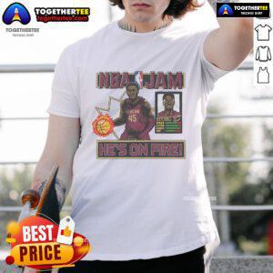 Official NBA Jam Cavaliers Donovan Mitchell T-Shirt featuring bold graphics and team colors, perfect for fans.