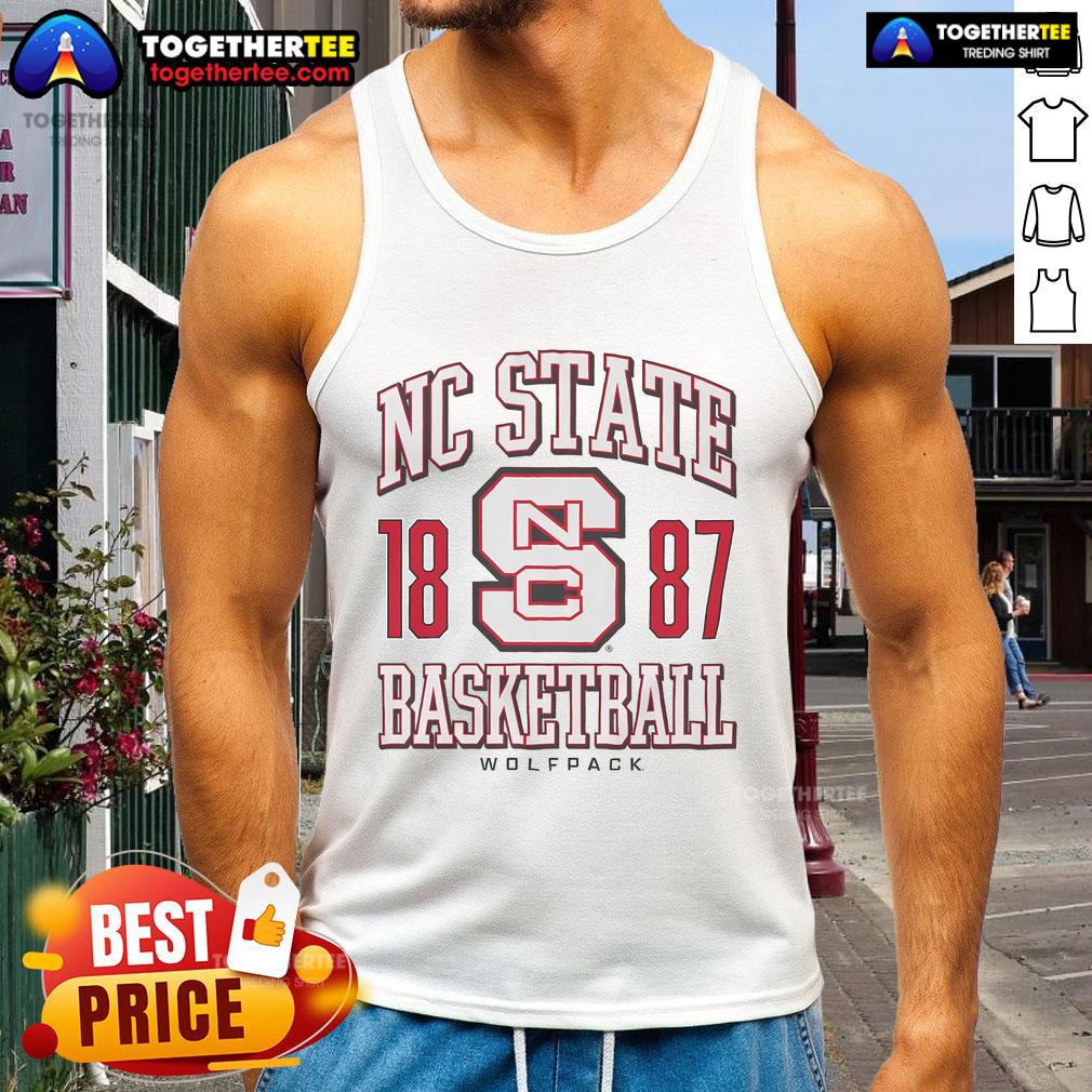 Official NC State Wolfpack Basketball 1887 Tank Top in red, showcasing team pride for fans and athletes alike.