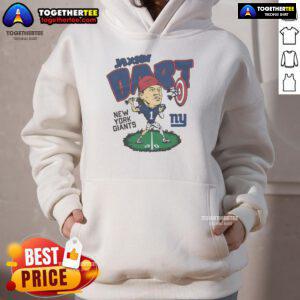 Official New York Giants Jaxson Dart hoodie in blue, featuring team logo and stylish design for fans.