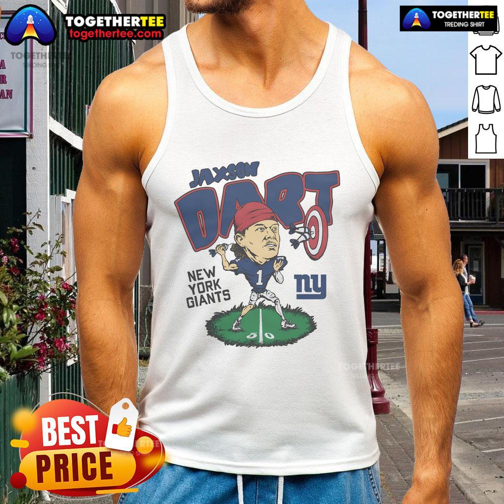 Official New York Giants Jaxson Dart Tank Top featuring team logo, perfect for fans and summer wear.