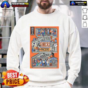 Official New York Knicks Game Day Series 2025 ECF Campaign NBA sweatshirt featuring team colors and logo.